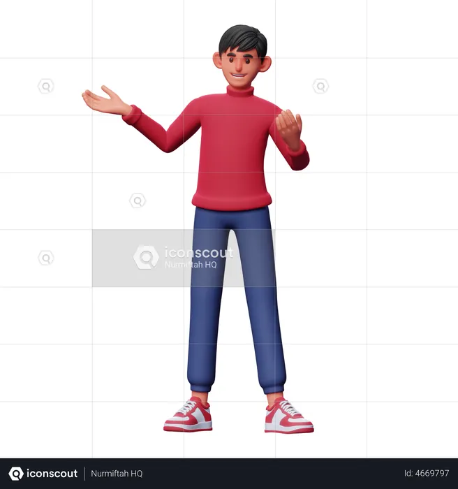 Boy Giving Presentation  3D Illustration