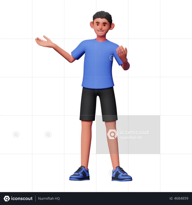 Boy Giving Presentation  3D Illustration