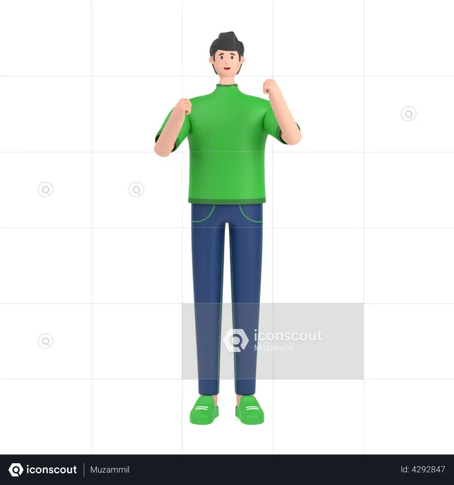 Boy having expressing positive emotion  3D Illustration