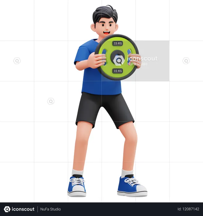 Boy Holding Bmx Bike  3D Icon