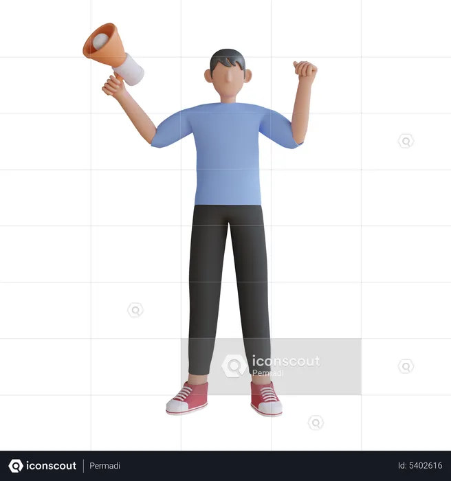 Boy Holding Toa  3D Illustration