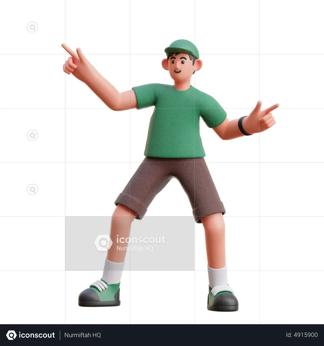 Boy in dancing pose  3D Illustration