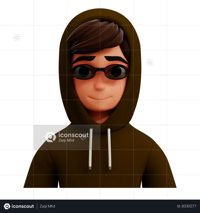 Boy In Glasses Avatar  3D Icon