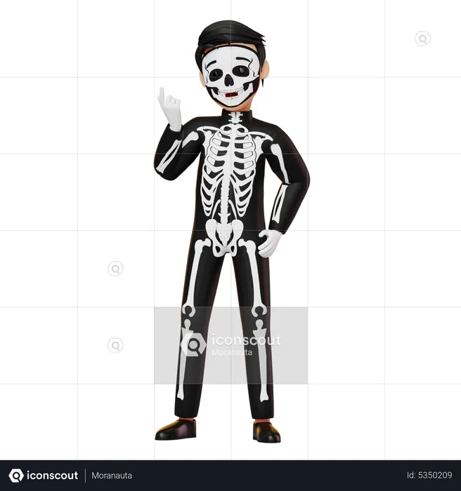 Premium Photo  A boy in a skeleton costume for halloween
