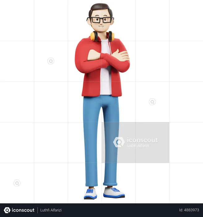 Boy In Standing Pose  3D Illustration