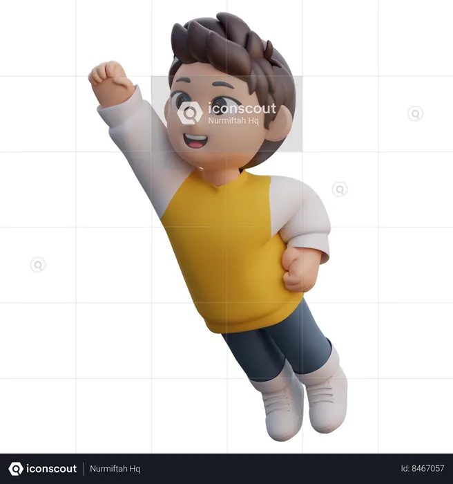 Boy is feeling powerful  3D Icon