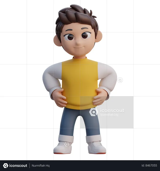 Boy is showing attitude  3D Illustration