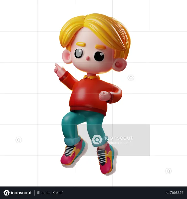 Boy Jumping  3D Icon