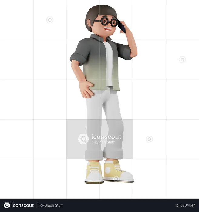 Boy on Call  3D Illustration