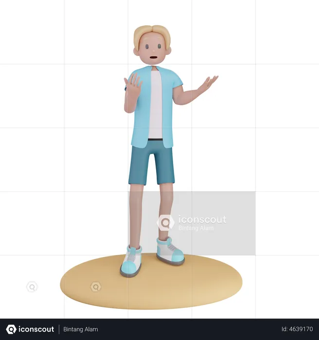 Boy on vacation  3D Illustration