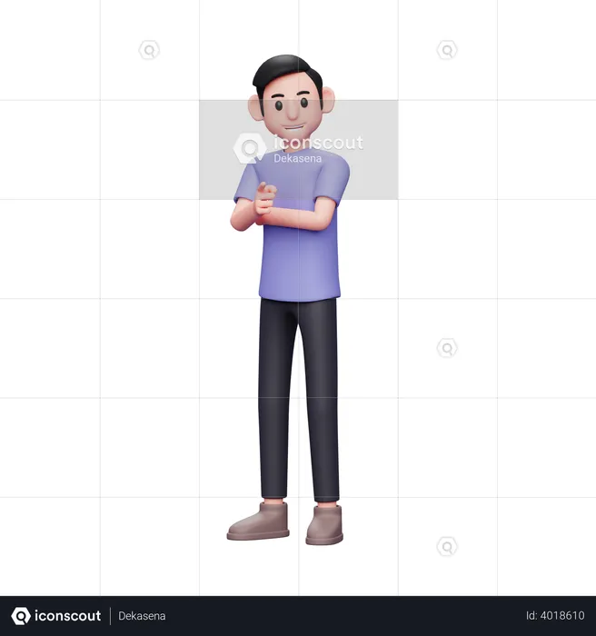 Boy pointing at you  3D Illustration