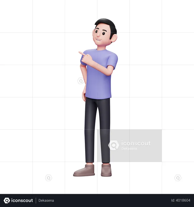 Boy Pointing Finger  3D Illustration