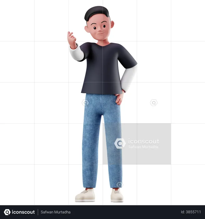 Boy pointing himself gesture  3D Illustration