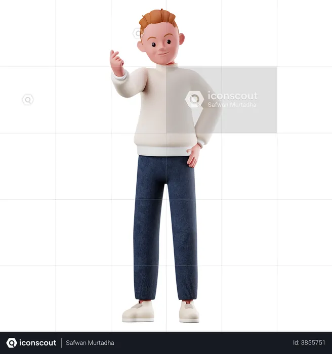 Boy pointing himself gesture  3D Illustration