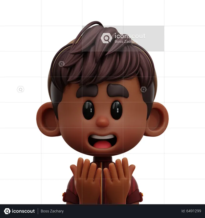 Boy Pray Avatar  3D Icon