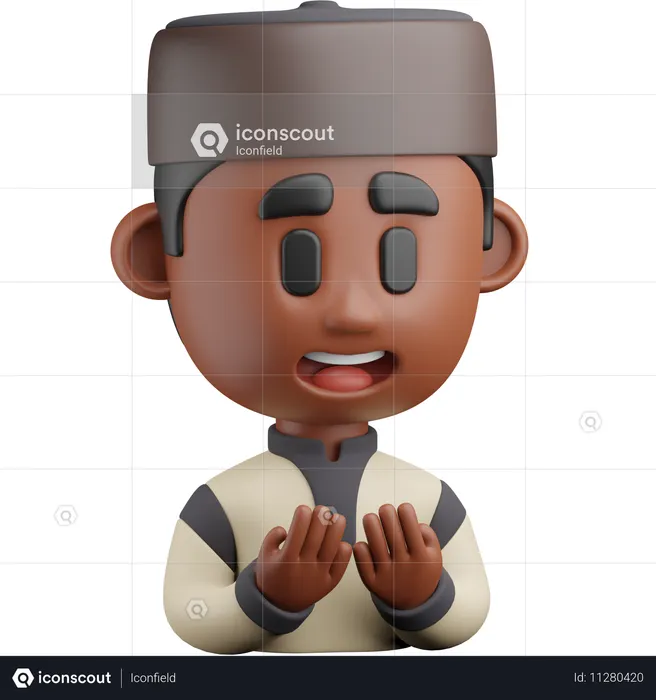 기도하는 소년  3D Icon
