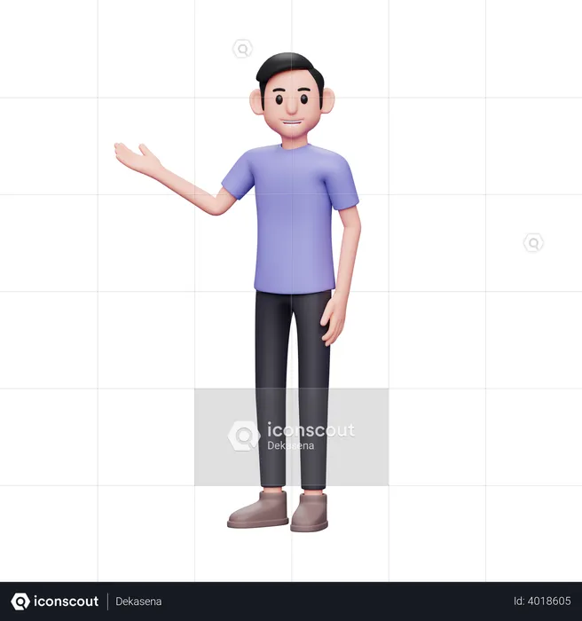 Boy Presenting  3D Illustration