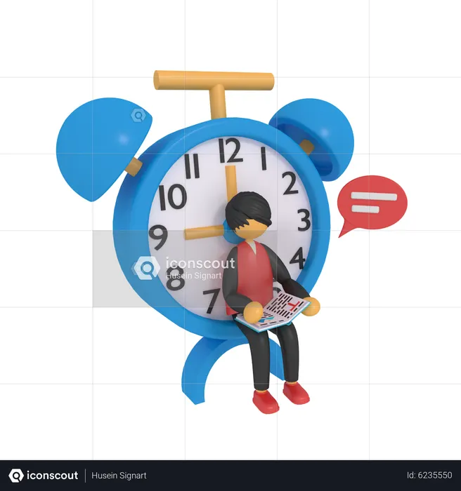 Boy reading a book  3D Icon