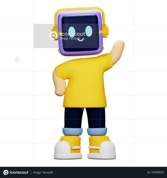 Boy Robot Say Hello  3D Icon
