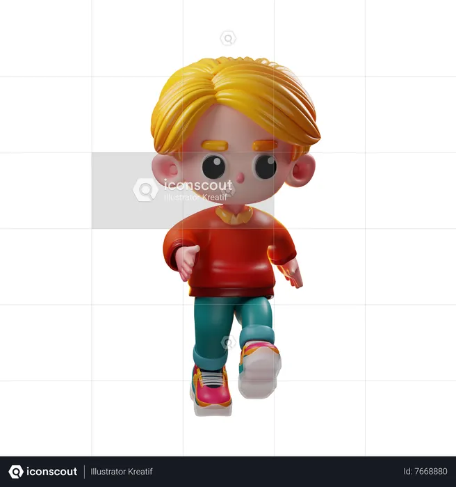 Boy Running  3D Icon