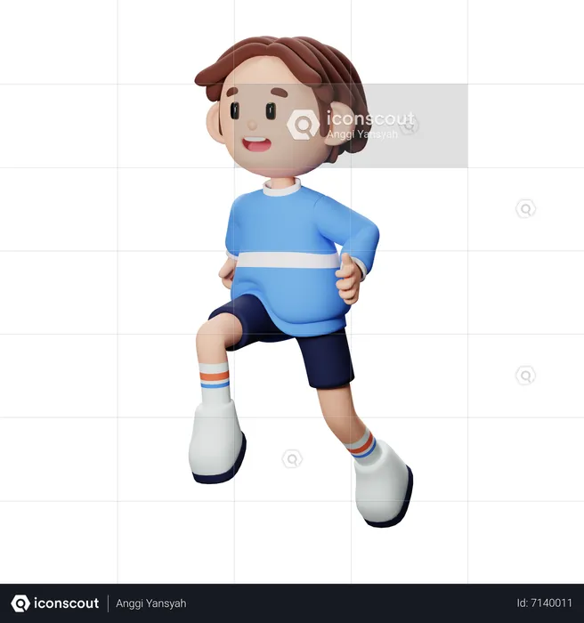 Boy running  3D Illustration