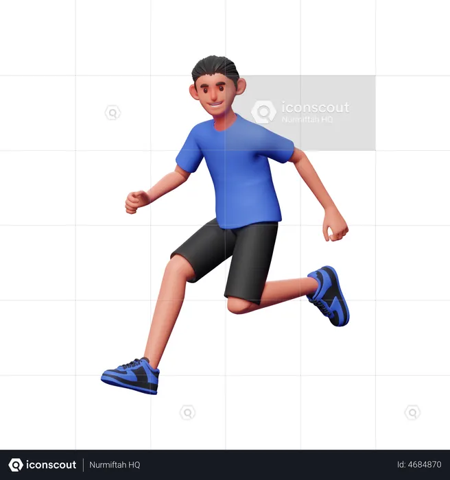 Boy Running Pose  3D Illustration