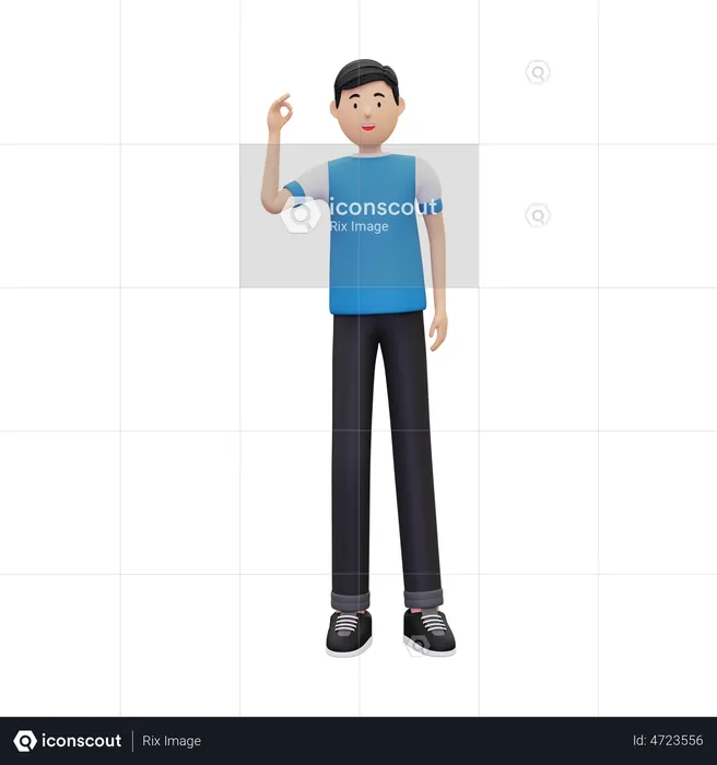 Boy showing nice gesture pose  3D Illustration