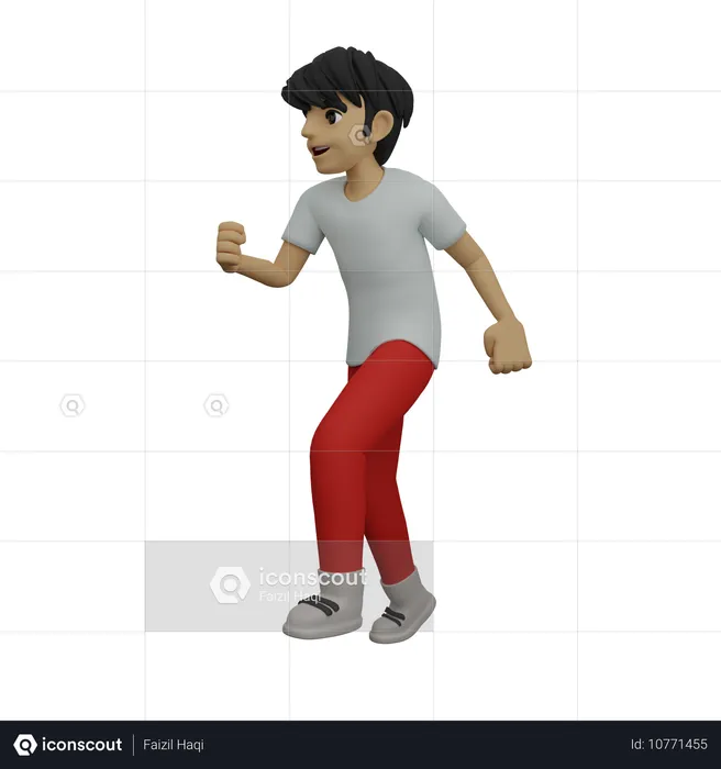 Boy showing walking pose  3D Illustration