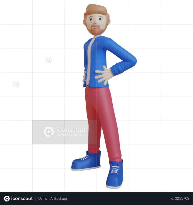 Boy standing  3D Illustration