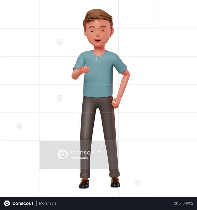 Boy Talking Pose  3D Illustration