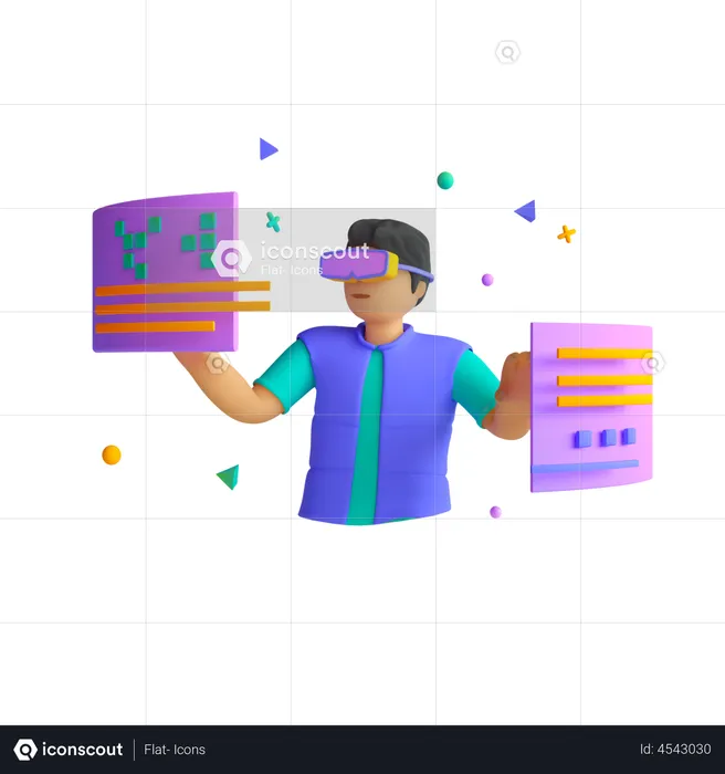 Boy using Metaverse tech  3D Illustration