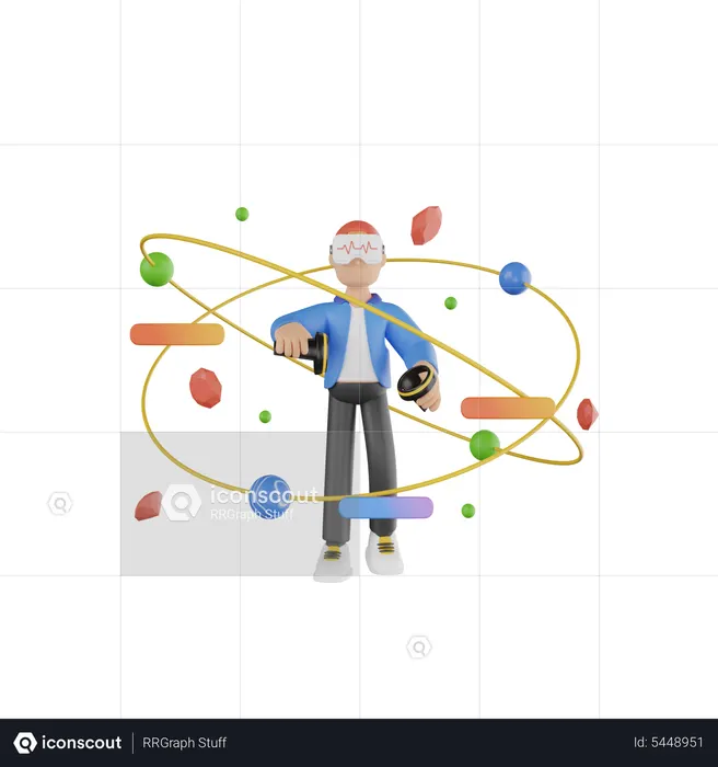 Boy Using Metaverse Tech  3D Illustration