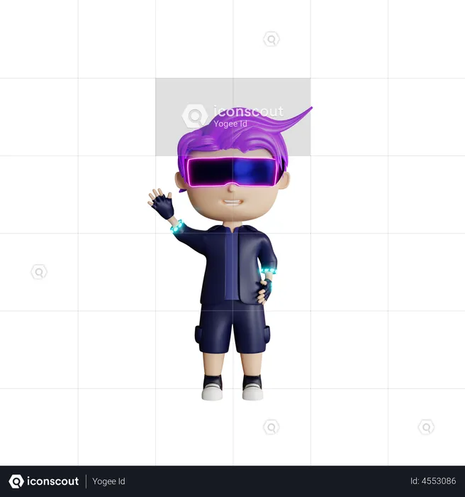 Boy using metaverse technology  3D Illustration