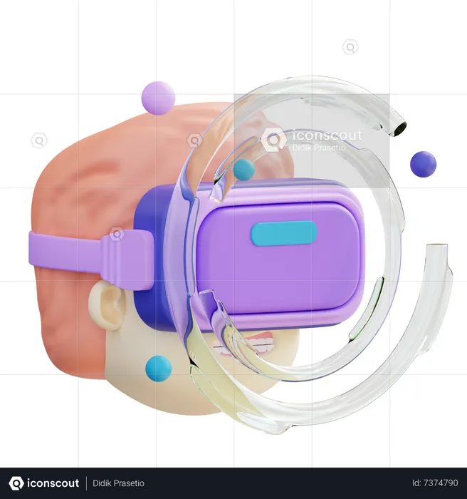 Boy Using Virtual Reality Technology  3D Icon