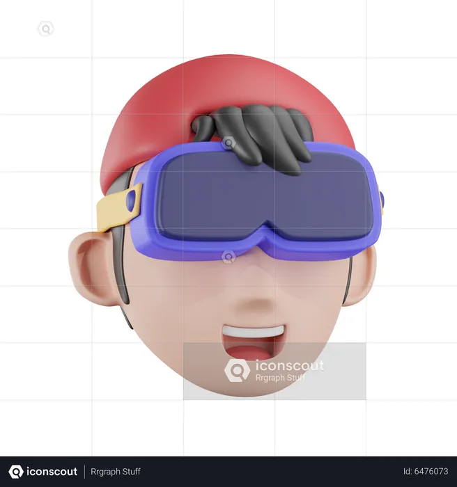 Boy Using Vr Glasses  3D Icon