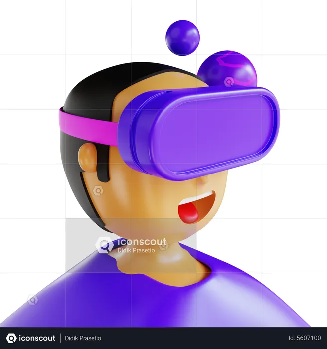 Boy Using Vr Technology  3D Illustration