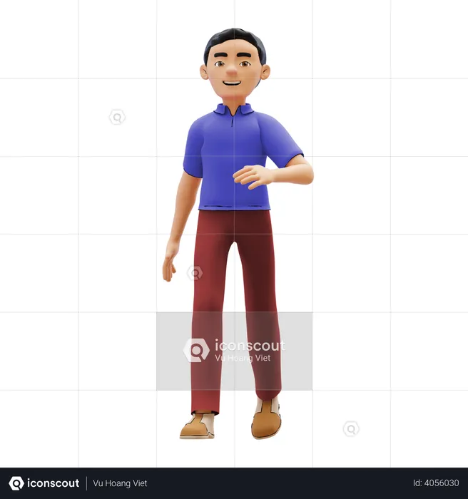 Boy walking  3D Illustration