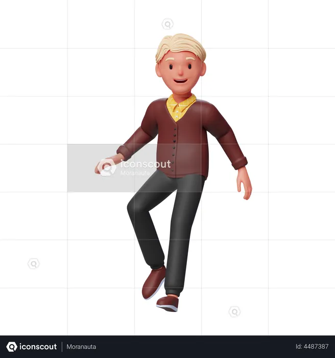 Boy walking  3D Illustration