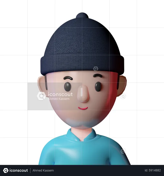 Boy Wearing Bounie  3D Icon