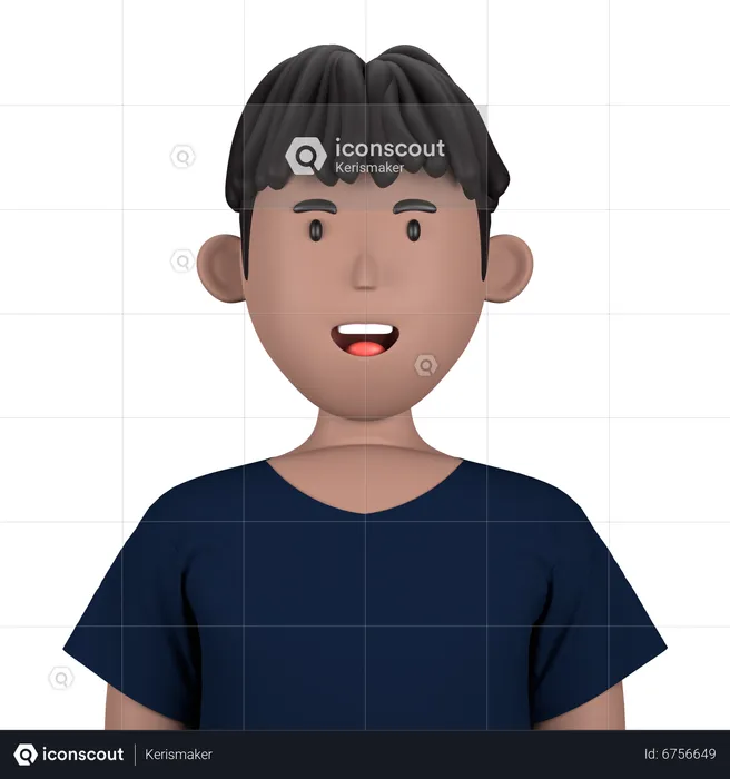 Boy wearing t-shirt  3D Icon