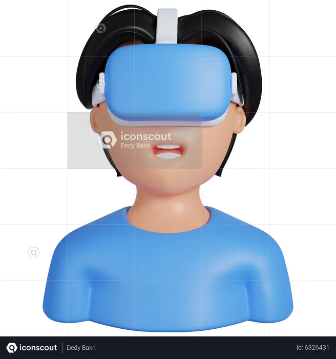 Boy wearing VR  3D Icon