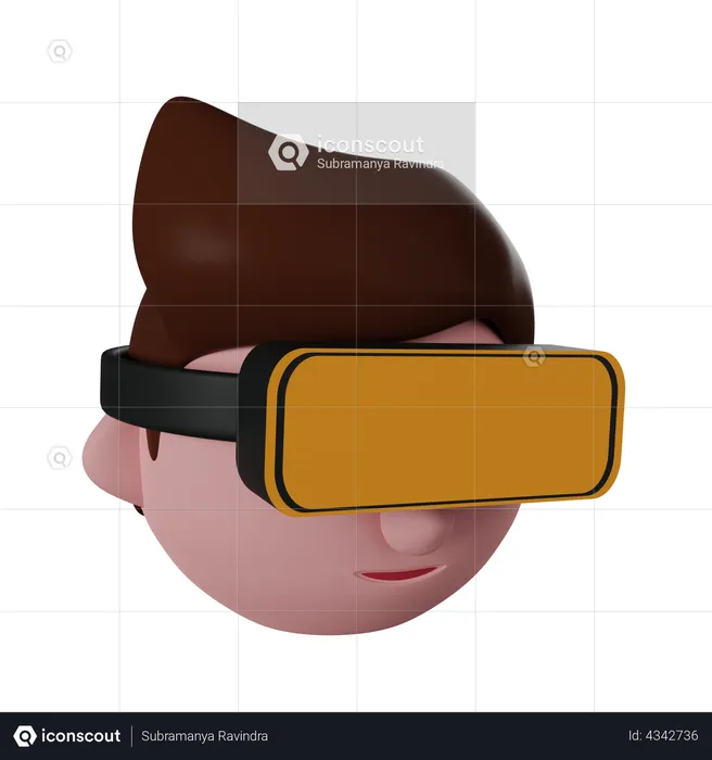 Boy Wearing Vr Headset  3D Illustration