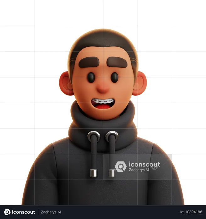 BOY WITH BALD HAIR  3D Icon