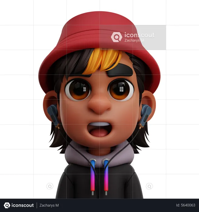 BOY WITH BEANIE  3D Icon