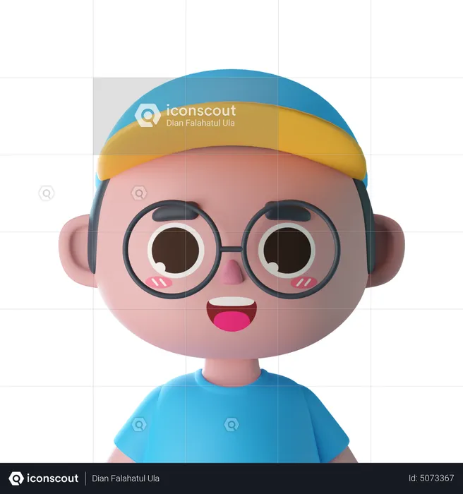 Boy With Glasses  3D Icon