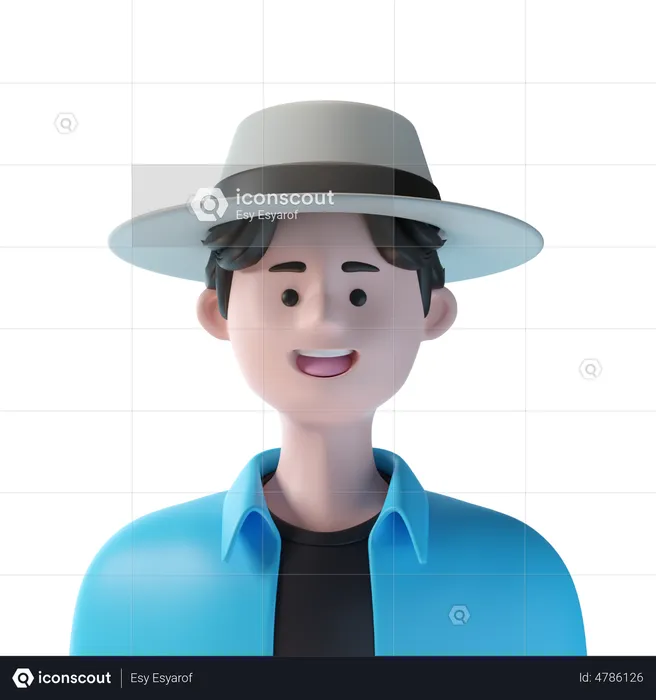 Boy With Hat  3D Icon