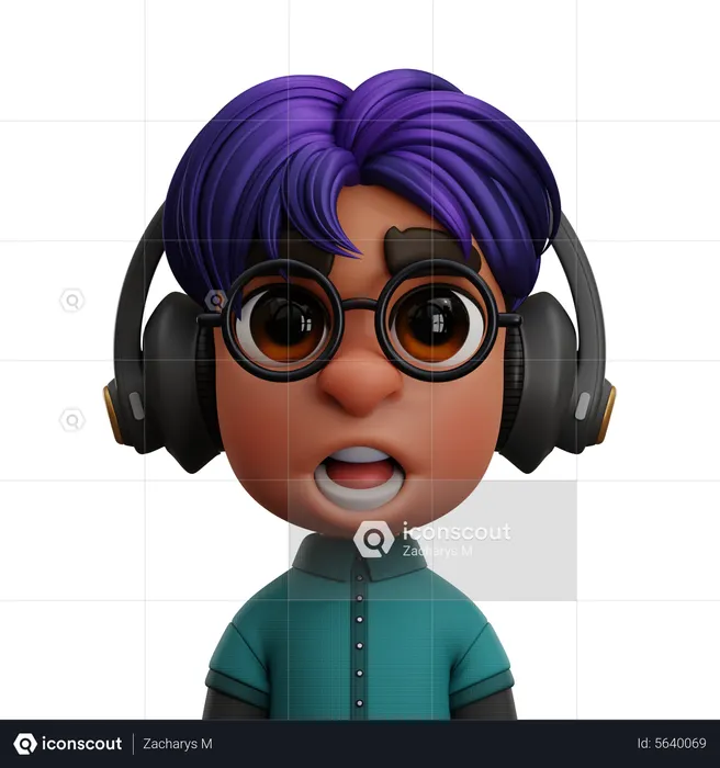 BOY WITH HEADPHONE  3D Icon