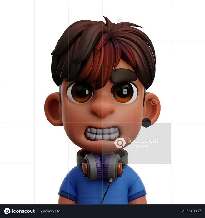 BOY WITH HEADPHONE  3D Icon