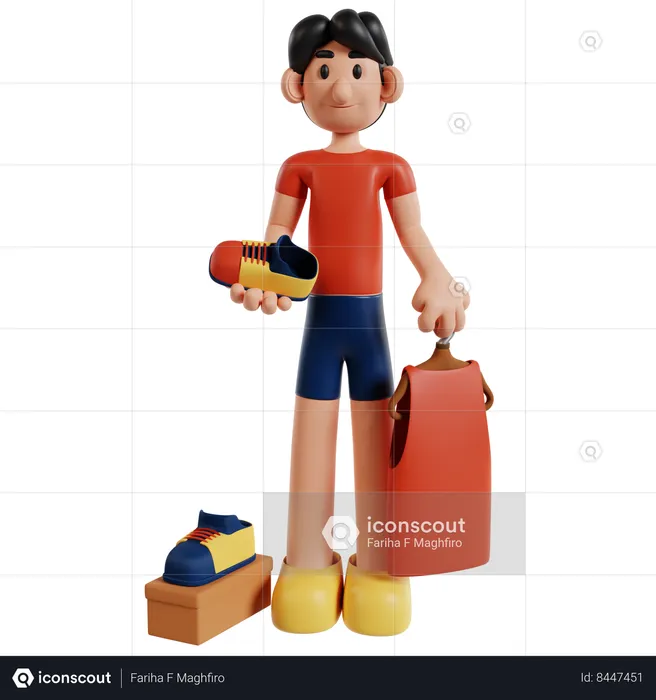 Boy’s Shopping Adventure  3D Illustration