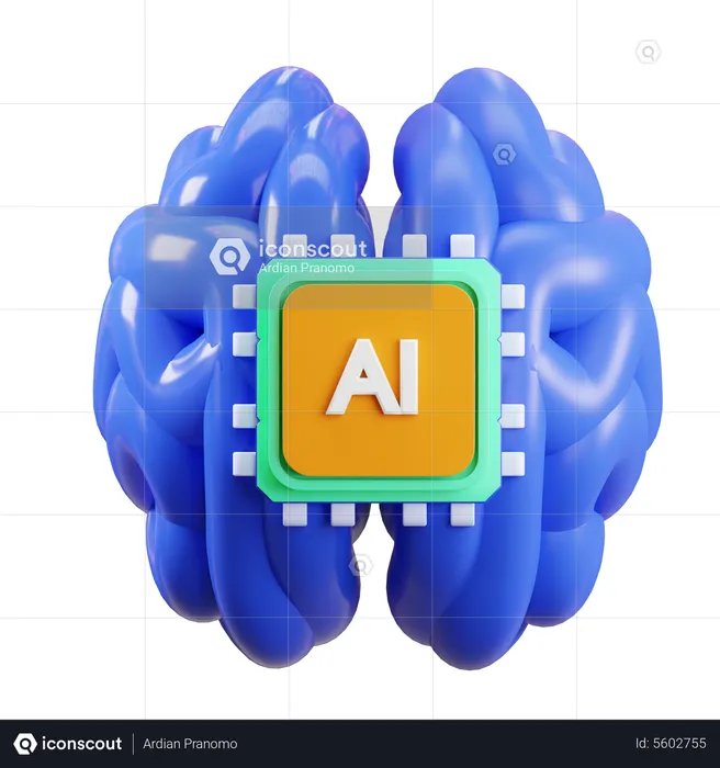 Brain AI  3D Icon